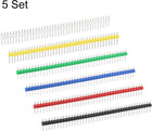 5 Set 40 Pin 2.54mm Straight Single Row Breakable Header Connector PCB Pin Strip