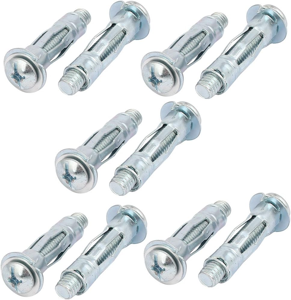 M8x37mm Thread Expansion Bolt Sleeve Anchor 10pcs for 6mm-13mm Hollow Wall