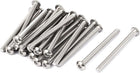 M3 x 35mm Full Thread Button Head Socket Cap Screw Silver Tone 25 Pcs