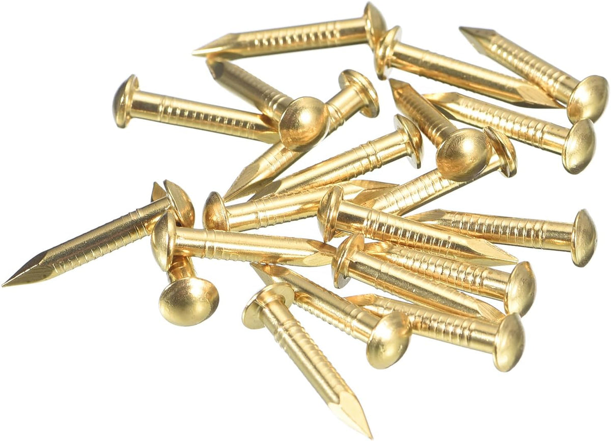 20 Pcs Small Tiny Nails 2.8mmx20mm(DxL) Tiny Brass Nails Hardware Nails Small Nail for Wooden DIY Decorative Boxes Household Accessories, Brass Tone