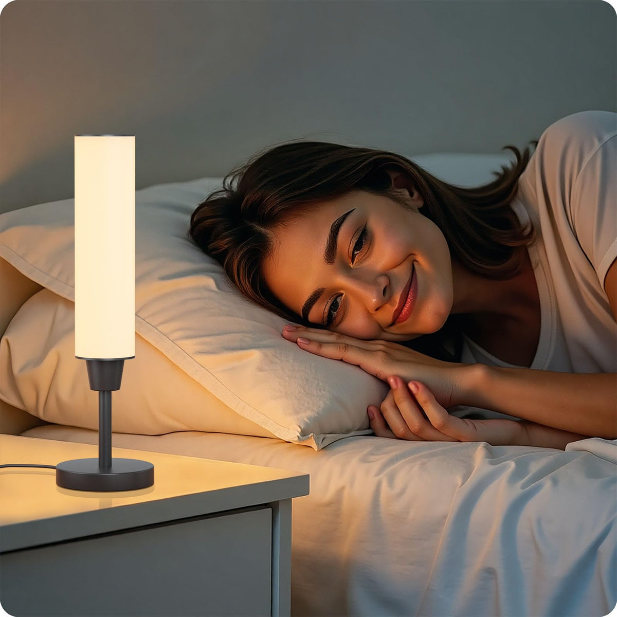 LinkMejor Lâmpada de Mesa com Controle Remoto, Preto