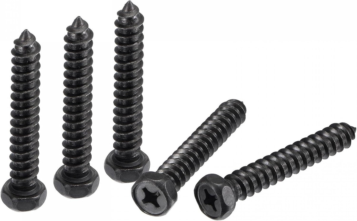 Hex Lag Screws 5/16" x 2" Carbon Steel Phillips Head Half Thread Self-Tapping Bolts for Deck Building or Joining Lumber 5pcs