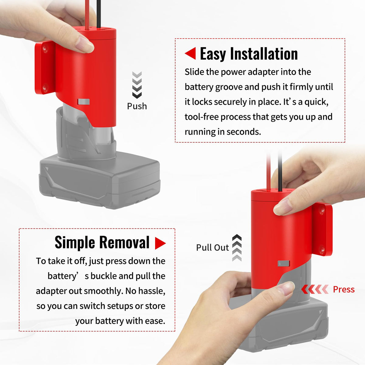 ลิงก์มีเจอร์ 2-แพค แอดเปอร์ต์บแทตตรี สำหรับบแทตตรี Milwaukee 12V