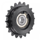 #25 Chain Idler Sprocket, 6mm Bore 1/4" Pitch 20 Tooth Tensioner, Black Oxide Finish C45 Carbon Steel with Insert Single Bearing for ISO 04C Chains