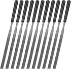 20pcs Second Cut Steel Flat Needle File with Plastic Handle 3mm x 140mm