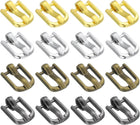 40Pcs Metal Roller Buckles, 4.5mm - 0.17" Rectangle Sewing Mini Buckles Webbing Slider Single Pin Slides for DIY Craft Accessories Clothes Belt (4Colors, 9mm)