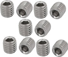 10 Pcs M10 x 10mm 304 Stainless Steel Hex Socket Drive Flat Point Grub Screw