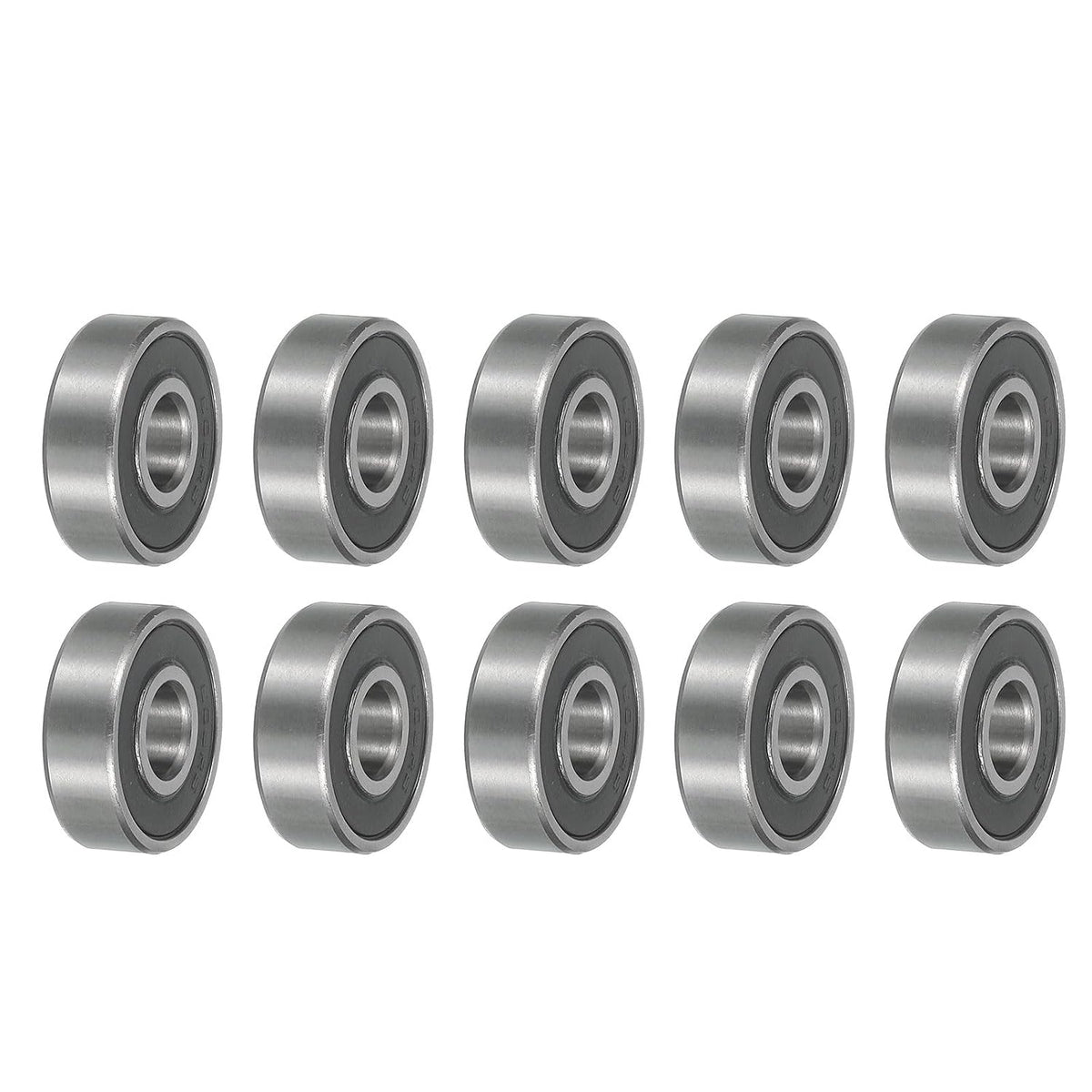 10 Pcs 608RS Deep Groove Ball Bearing, 8 x 21.95 x 6.94 mm/0.3 x 0.86 x 0.27mm C3 Open Type Chrome Steel Bearings(P0)