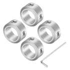 Set Screw Shaft Collar for 10mm Shaft, 4pcs Clamping Collars 16mm OD, 8mm Thickness, Aluminum Alloy Clamp-On Collar with M4 Set Screws and a Wrench