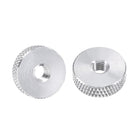 Flat Knurled Nut - M5 x 16mm x 5mm Thumb Nuts Lock Adjusting Nuts Aluminum Alloy Silver 10Pcs