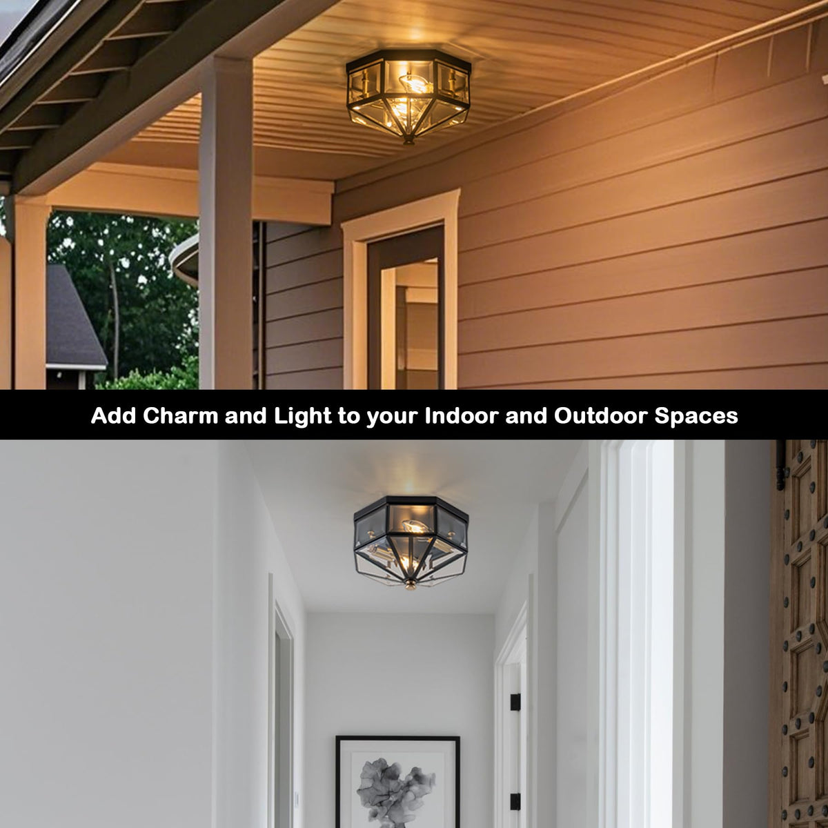 LinkMejor 10.25 Pollici Lampada da Soffitto Esterna in Rame a Montaggio Flusso