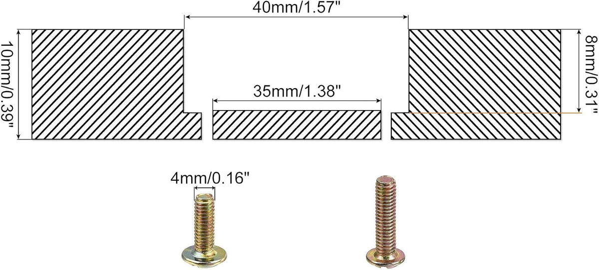 Tilslutt Ringhåndtak 40,5x11mm, Flad Låsedør Trekk, Svart