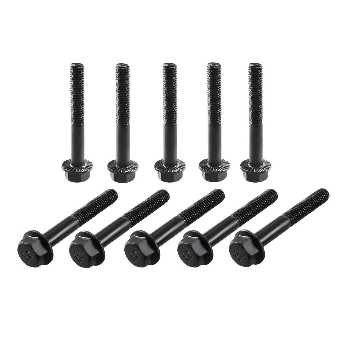 M6-1x45mm Hex Serrated Flange Bolts 10.9 Grade Carbon Steel Screws 10pcs