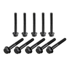 M6-1x45mm Hex Serrated Flange Bolts 10.9 Grade Carbon Steel Screws 10pcs