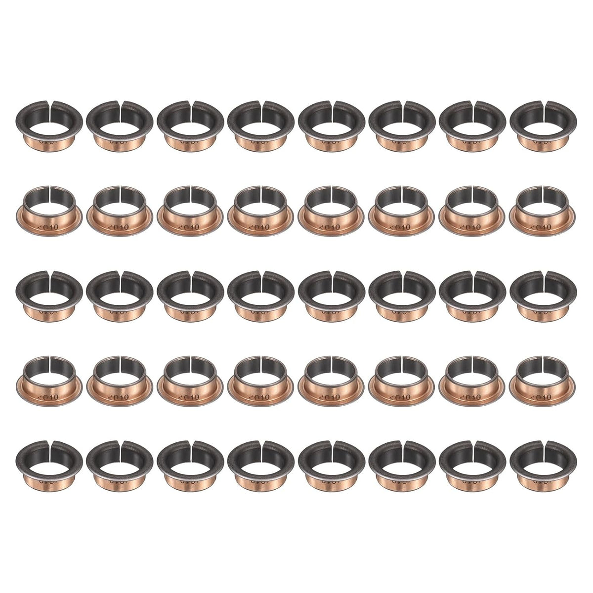 40Pcs Flanged Sleeve Bearings, 20mm Bore x 23mm OD x 10mm Length x 30mm, Sintered Bronze Wrapped Oilless Bushings