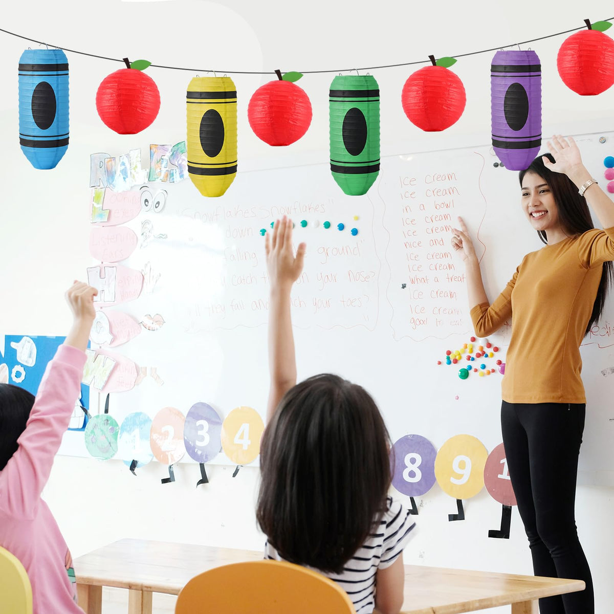 LinkMejor 12 Pcs Lâmpadas de maçã de lápis, Decorações para o Retorno às Aulas