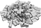 1/8"(3mm) Aluminum Crimping Loop Sleeve, Double Hole Cable Ferrule for Wire Rope, Silver 110Pcs