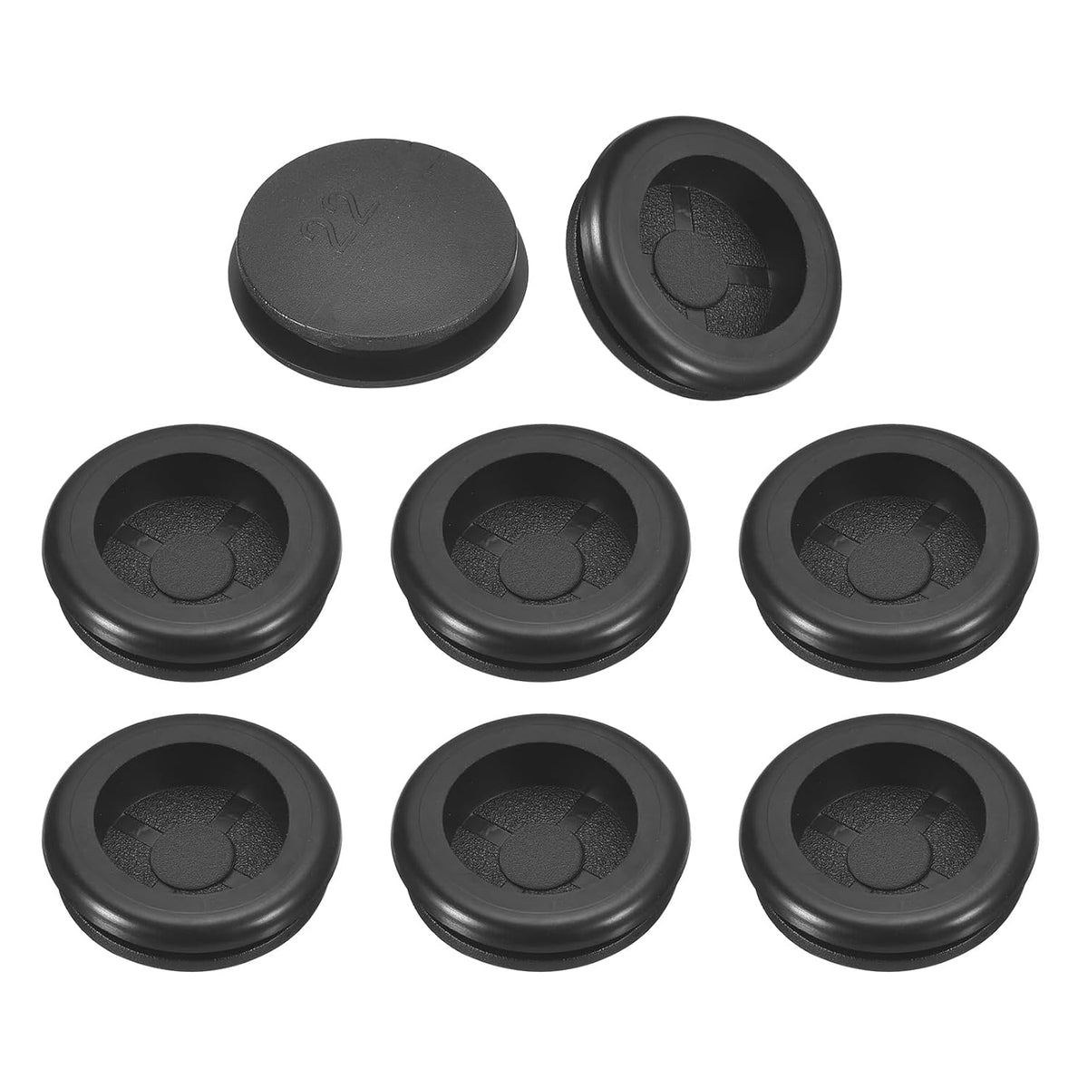 12Pcs Rubber Grommets 7/8" (22mm) Drill Hole, 3/4" (18mm) ID Single Sided Hole Plugs Ring Gasket for Firewall Cable Wire Protecting, Black