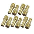 10 Pcs Gold Tone Brass 10mm Fuel Gas Hose Barb 1/4" PT Male Thread Coupling Fitting