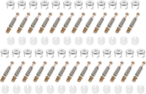 25Set Connettori per Mobili Kit, 15x11.5mm Fitting di Chiave per Mobili con Viti di Legno M6x40mm e Cappuccio Plastico, Set di Viti di Montaggio 3-in-1 per Assemblaggio di Mobili da Cucina