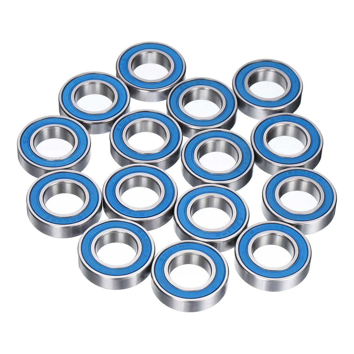 15pcs 6902-2RS Miniature Deep Groove Ball Bearings 15x28x7mm Double Sealed Bearings (Blue) for Electric Motor, Home Appliances, Machinery, (ABEC 3)