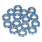 15pcs 6902-2RS Miniature Deep Groove Ball Bearings 15x28x7mm Double Sealed Bearings (Blue) for Electric Motor, Home Appliances, Machinery, (ABEC 3)
