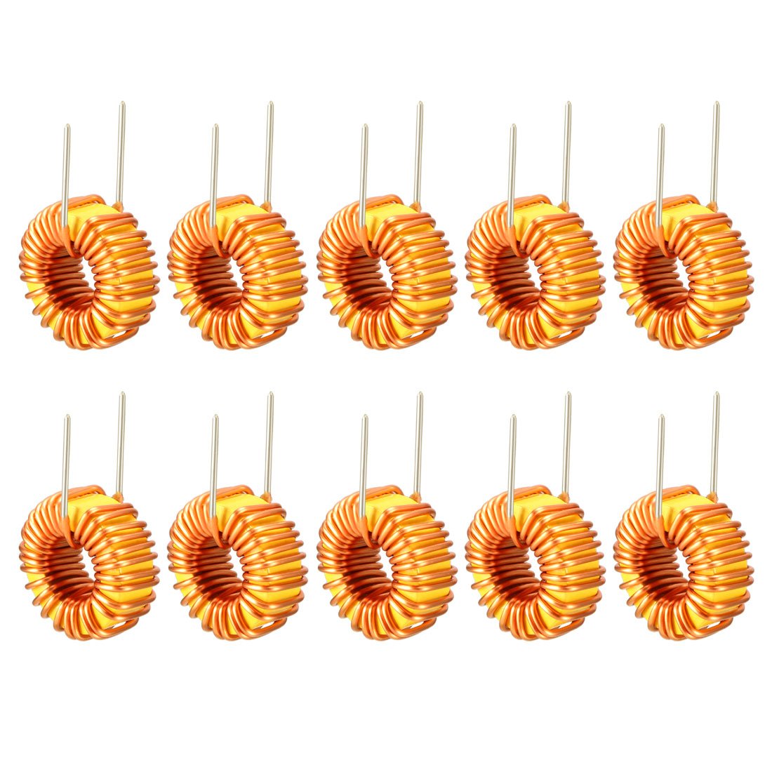 10Pcs Vertical Toroid Magnetic Inductor Monolayer Wire Wind Wound 33uH 5A Inductance Coil