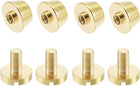 10x6mm Flat Studs Rivet Purse Handbag Feet Spike Brass Leather Craft Screw Back Rivets DIY 4 Sets