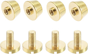 10x6mm Flat Studs Rivet Purse Handbag Feet Spike Brass Leather Craft Screw Back Rivets DIY 4 Sets