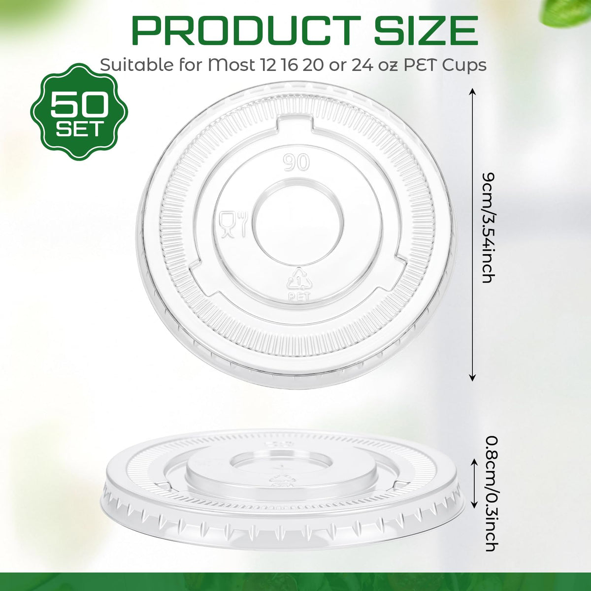 LinkMejor 50 Stuks Vlakke Lids Plastic Lids Bulk Afneembaar Geen Gaten 90mm