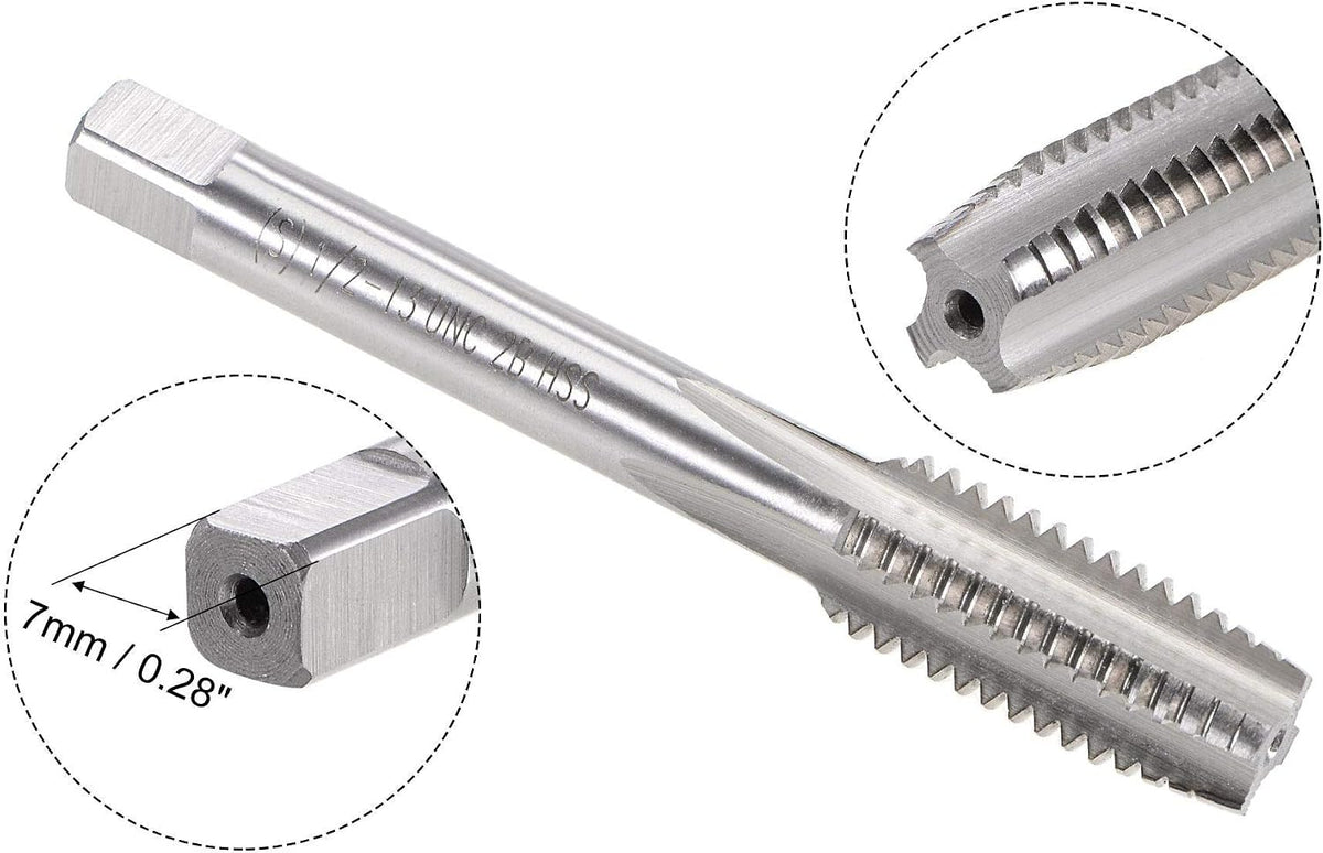 Setto di Avvitatore e Mandrino 1/2"-13 UNC, Avvitatore di Filo HSS con Mandrino di Trattamento Rotondo, Mano Destra