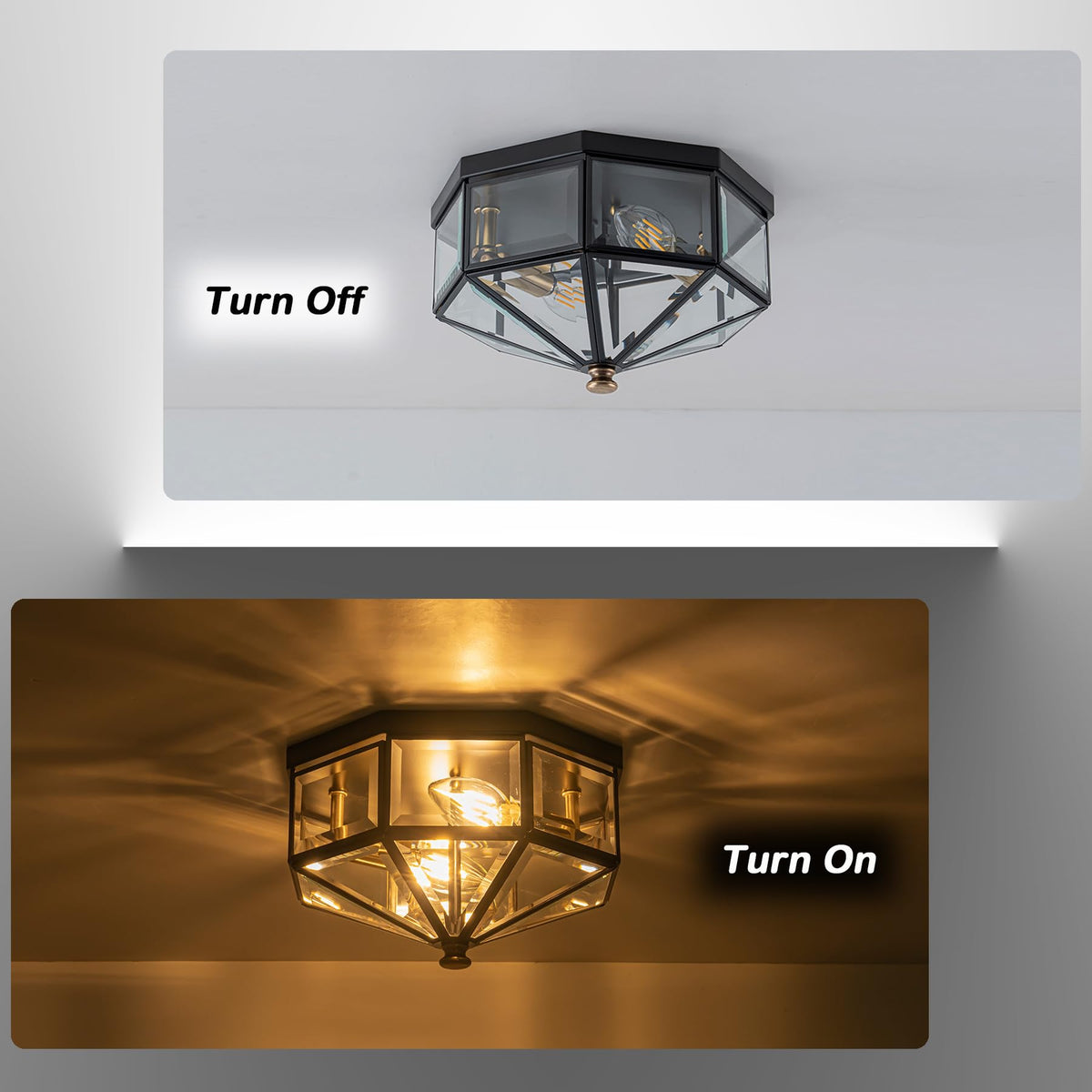 LinkMejor 10.25 Pollici Lampada da Soffitto Esterna in Rame a Montaggio Flusso
