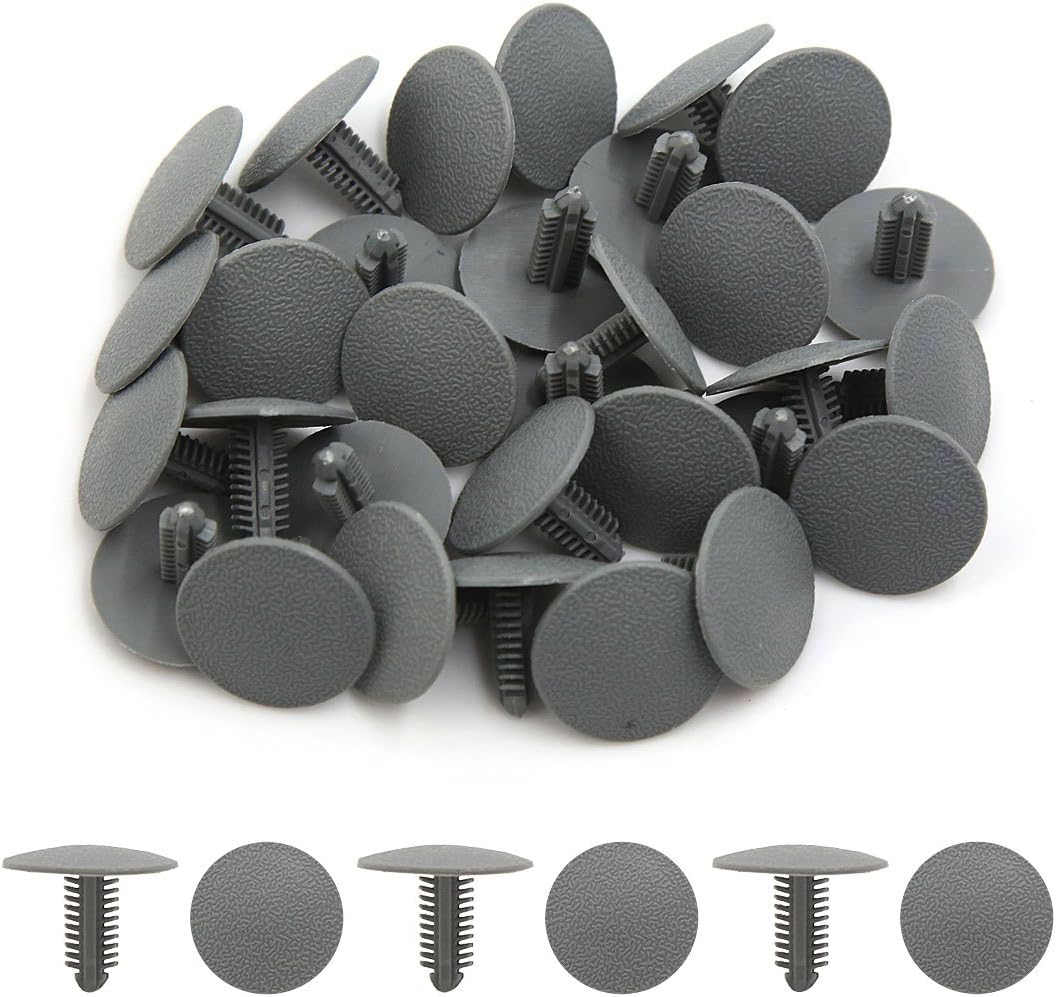 30Pcs Grigio Clip di Fissaggio per Flap di Tappeto a Spingere Retainer Bumper Protezione 7mm