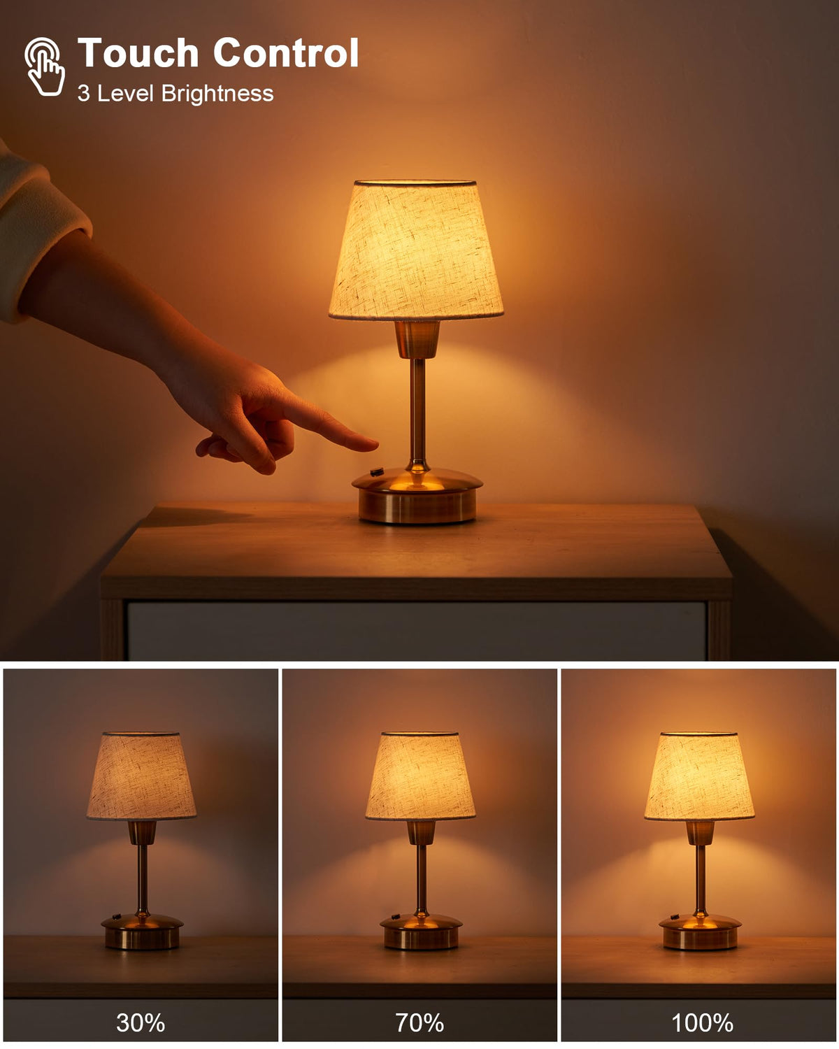 LinkMejor 2 Pack Liten Laddbar Trådlös Bordslampa för Restaurang Bar