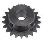 21 Tooth Roller Sprocket B Type, #25 Chain, Single Strand 1/4" Pitch, 12mm Bore Black Oxide C45 Carbon Steel with Set Screws for ISO 04C