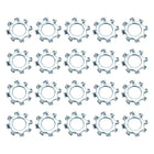 100Pcs 10# External Tooth Lock Washer, Zinc-Plated Carbon Steel Multi-Tooth Star Washer Locking Fastener, Silver Tone