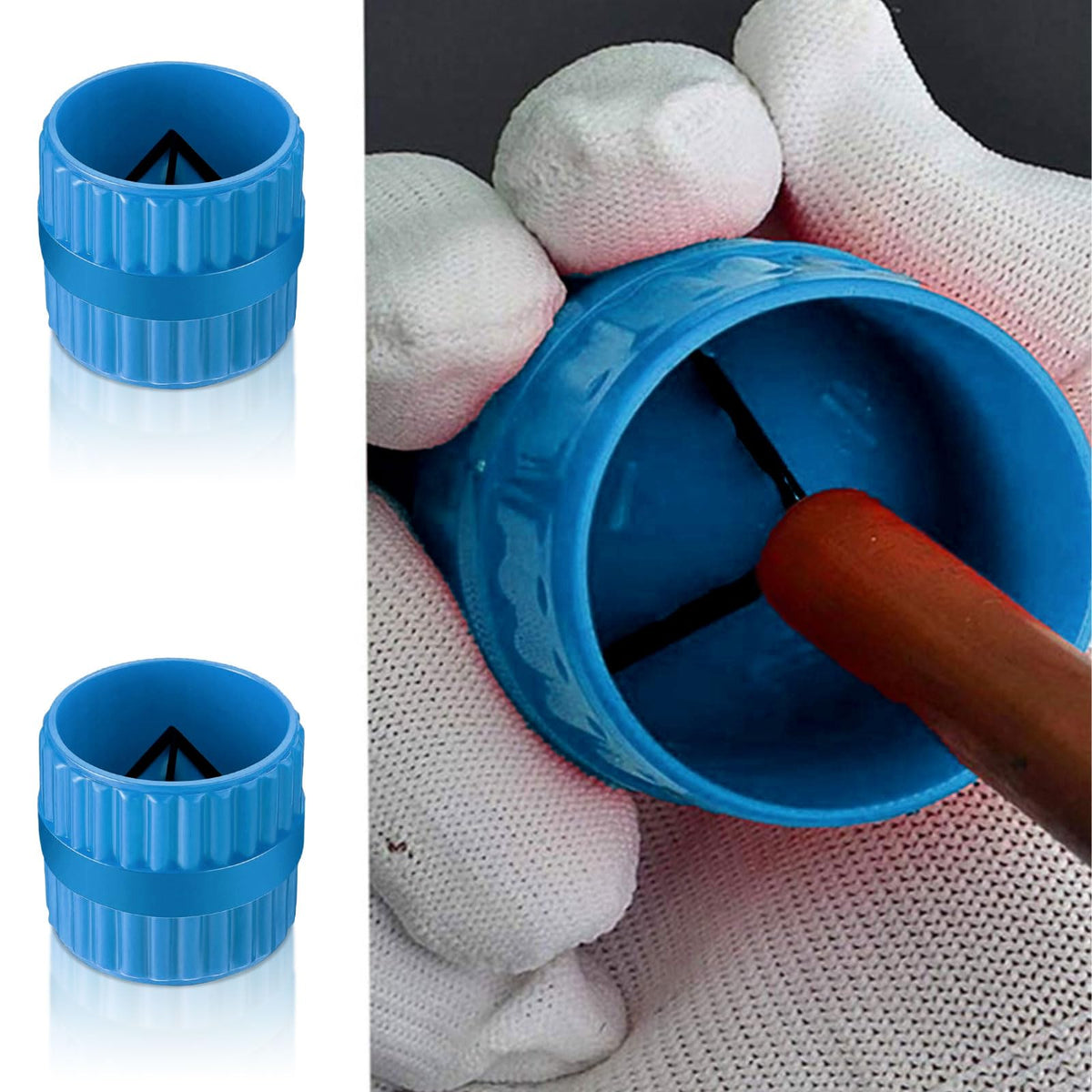 Alat Penggiling Pipa Deburring, Dalam & Luar untuk Tuba Kuprum PVC Perunggu Biru