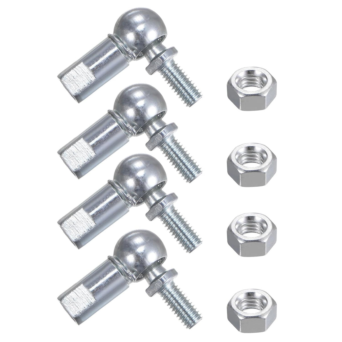 4pcs CS10 M6 Angle Ball Joint, M6x1.0 Right Hand Thread, A3-Steel Self-lubricating Ball Socket End Fitting