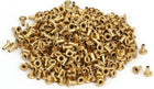 LinkMejor 500pcs M1.5x3mm Brass Plated Metal Hollow Eyelets Rivets Gold Tone