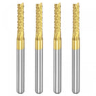 End Mill CNC Router Bits, 1/8" 3.175mm Shank 2.6mm x 12mm Titanium Coated Tungsten Carbide Engraving Milling Cutter for PCB Plastic Fiber Wood 4pcs