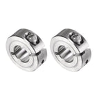 2pcs Single Split Clamp-On Shaft Collar 1/2" Bore One-Piece Clamping Collar, 1-1/8" OD, 13/32" Width, 304 Stainless Steel Axle Collar Clamp, Set Screw Style