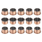 15Pcs Flanged Sleeve Bearings, 25mm Bore x 28mm OD x 20mm Length x 35mm, Sintered Bronze Wrapped Oilless Bushings