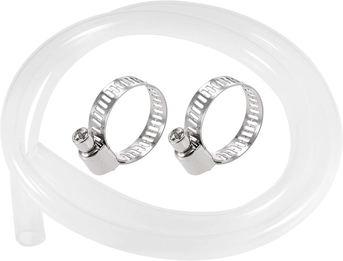 Silicone Tubing 5/8"(16mm) ID 13/16"(21mm) OD 5ft(1.5m) Silicone Rubber Tube Air Hose Water Pipe Clear with Clamps