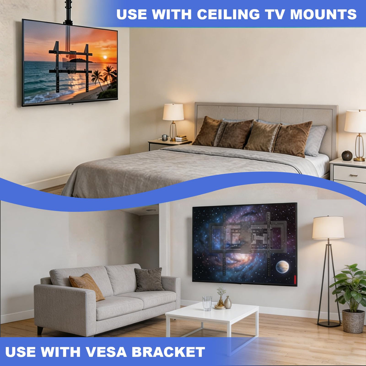 Vertical VESA Extender Plate Bracket Kit, TV Mount Extender, 2 Pack