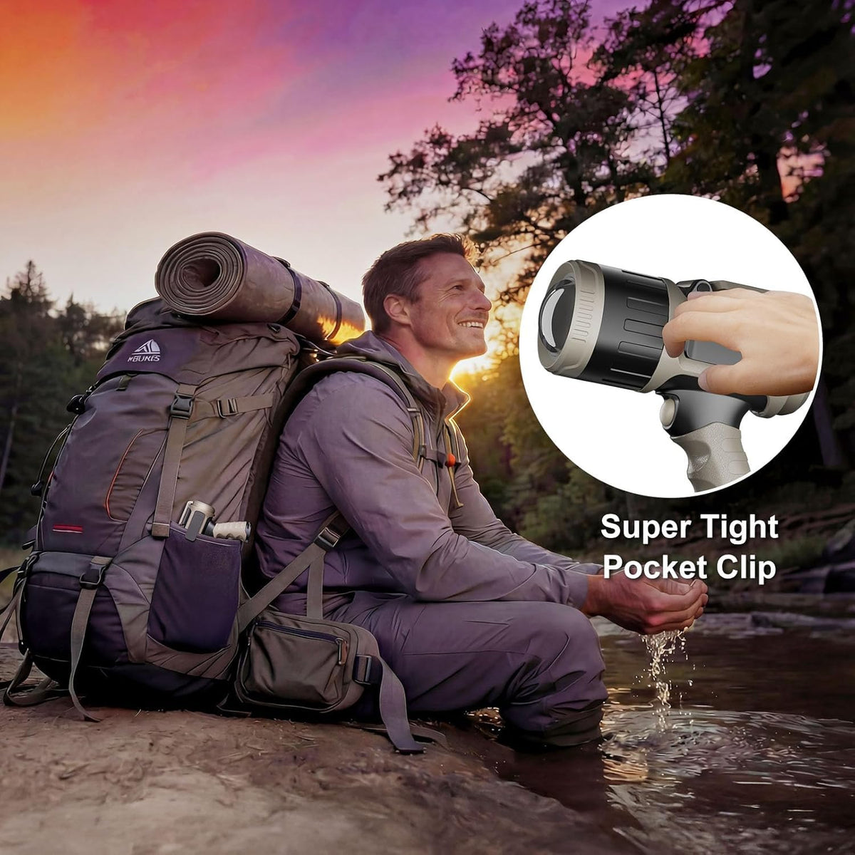 LinkMejor 2000000 Lumen Justerbar Fokus Opladbar Spotlight Taslætte