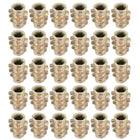 Furniture Threaded Insert Nuts Zinc Alloy Hex-Flush M4 Internal Threads 10mm Length 30pcs