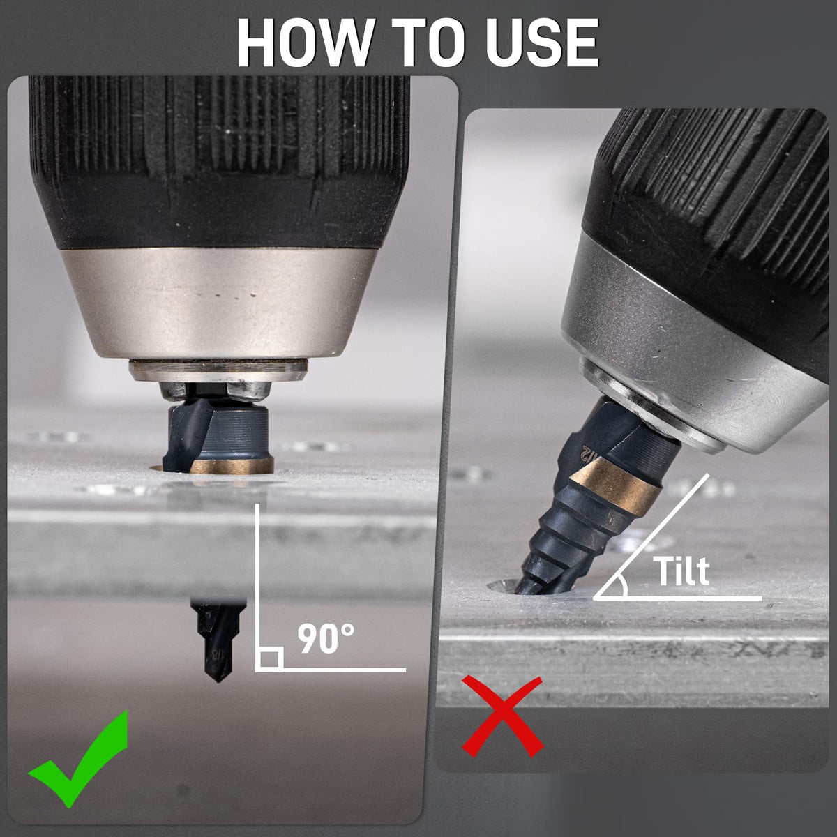 LinkMejor HSS Trinnboringbit 1/8"-1/4", Mini Unibit, 1/4" Hex Krokett Trinnbit