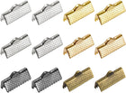 120Pcs Ribbon Crimp Clamp Ends, 16mm Bookmark Pinch Cord End Clasps for DIY Craft Making, 6 Assorted Colors