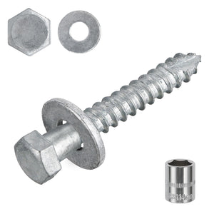 Screw Bolts dengan Washer, 3/8" x 1-1/2", 50 Pcs