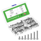 70pcs M8-1.25 x 10/12/16/20/25/30/40mm Metric Flange Hex Cap Bolt Fully Thread DIN 6921 Flanged Bolts Hexagon Screws 304 Stainless Steel Cleaning Treatment Silver